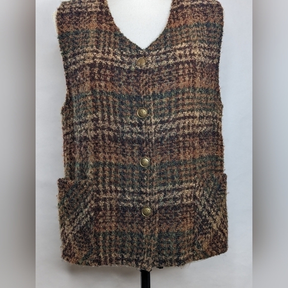 Wool Vest Plaid - Picture 1 of 11